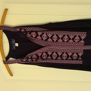 Aztec Embroidered Boho Sleeveless Top Cover-up  or Dress